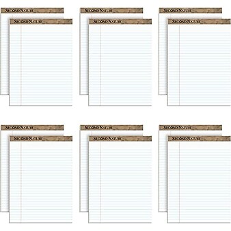 TOPS Second Nature Notepads, 8.5" x 11.75", Legal-Ruled, White, 50 Sheets/Pad, 12 Pads/Pack (74880)