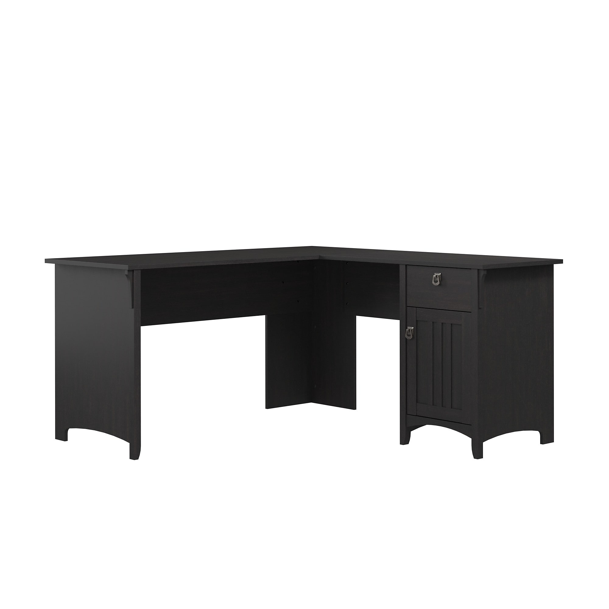 Bush Home Salinas 60W L Shaped Desk with Storage, Vintage Black (SAD160VB-03) Sansujyuku sansujyuku.com