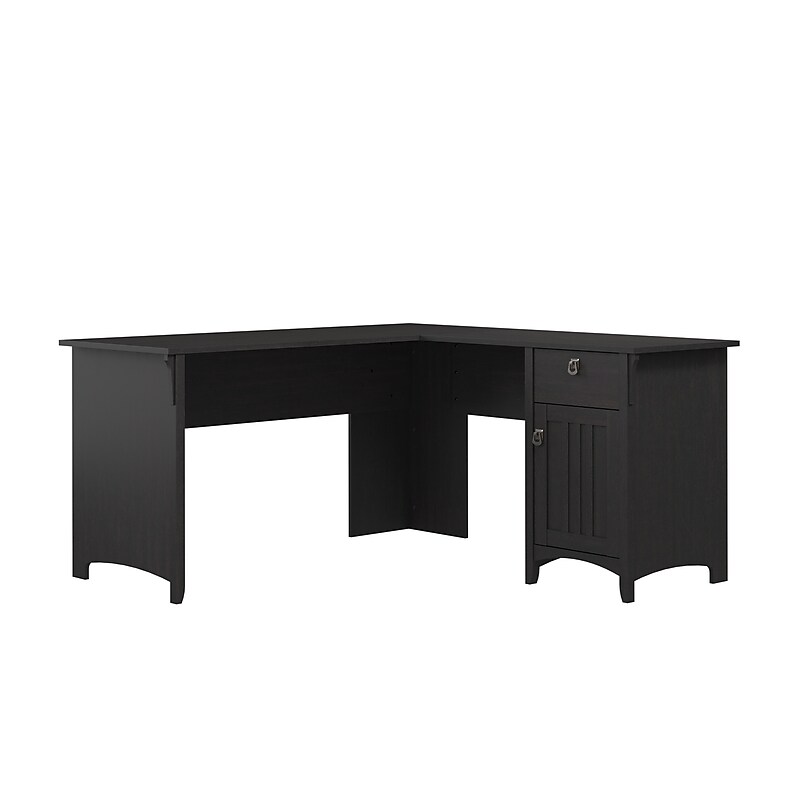 Bush Furniture Salinas 60"W L Shaped Desk with Storage, Vintage Black (SAD160VB-03) image 1