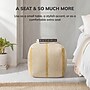 Anji Mountain Waterbury Beige Honey Mustard Fabric Square Pouf Ottoman (AMBPF114-1818)~#|#~7116DAAE-C188-4F79-BCB0EBC6A95BCA47_sc7
