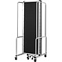 National Public Seating Robo Series 5-Panel Folding Mobile Room Divider, 72"H x 118"W, Black Fabric (RDG6-5PT10)~#|#~711A1D0B-E389-4B2C-99B9DBE9D9F5EAA7_sc7