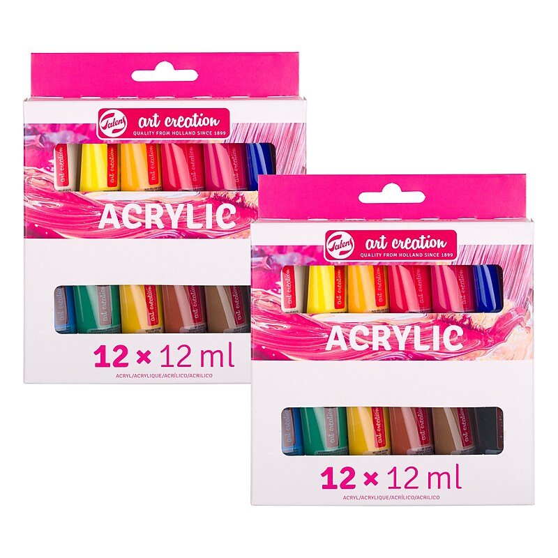 Talens Art Creation Acrylic Paint, Assorted Colors, 12mL, 12/Set, 2 Sets/Bundle (TLN9021812M-2) image 1
