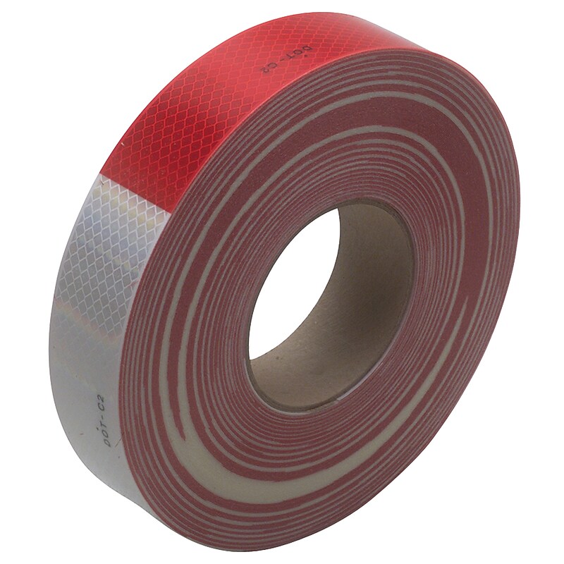 3M 983 Reflective Safety Tape, 2" x 50 yds., Red/White (T967983R) image 1