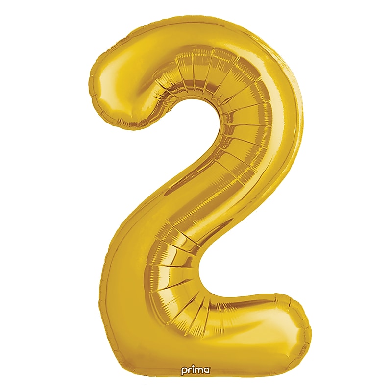 Party City 16" "2" Foil Balloon, Gold, 2/Pack (AM60050198-19) image 1