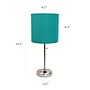 Simple Designs 19.5" LED Table Lamp, Brushed Steel/Teal Shade (LT2024-TEL-CCLB)~#|#~711FA370-9466-4DCC-BD80BBE322AFA995_sc7