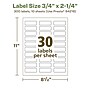 Avery EcoFriendly Laser/Inkjet Rectangle Multipurpose Labels, 3/4" x 2-1/4", White, 300/Pack (94216)~#|#~7126172E-2A56-4191-963D69858615290A_sc7