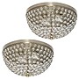 Lalia Home 13" Classix Crystal 2 Light Dome Shaped LED Flush Mount Ceiling Fixture, Antique Brass, 2/Set (LHM-2000-AB-2PK)~#|#~712E9DE3-38F6-423E-848502FE68FFCE47_sc7