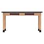 Diversified Woodcrafts PerpetuLab Book Compartment Rectangular Science Lab Table, 60" x 24", Oak (C7602BK30N)~#|#~71300D1D-ABE5-462B-BF59670984B1818E_sc7