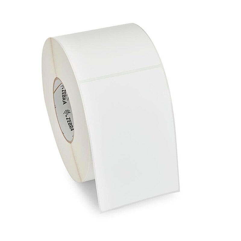 Zebra Advanced RFID Thermal Transfer Labels, 4" x 2", White, 1500 Labels/Roll (10039001) image 1