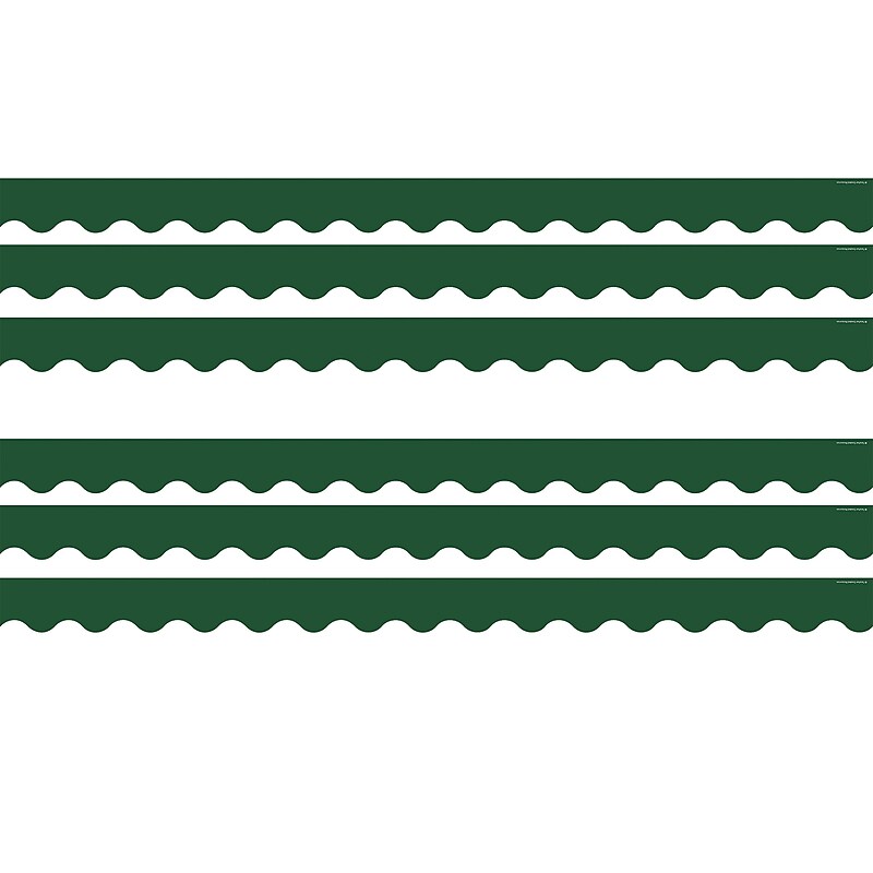 Teacher Created Resources Border Trim, 2.19" x 2.92', Pine Green Scalloped, 12/Pack, 6 Packs/Bundle (TCR9239-6) image 1