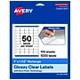 Avery Rectangle Laser/Inkjet Multipurpose Labels, Clear, 50 Labels/Sheet, 100 Sheets/Pack (19479311190)~#|#~7145EF86-0471-4A6E-8DBA56084009CE89_sc7