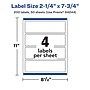 Avery Laser/Inkjet Multipurpose Labels, 7.75" x ", Glossy Clear, 200/Box (94244)~#|#~71489DB9-F401-42D6-84F352E81BD93E14_sc7