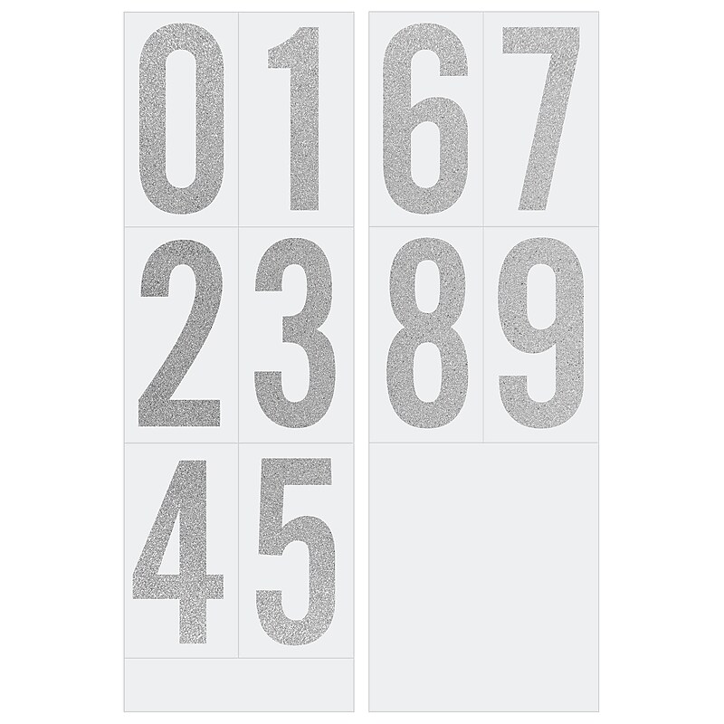 Cosco Self-adhesive Numbers, Silver, 50 Numbers/Pack (098566) image 1