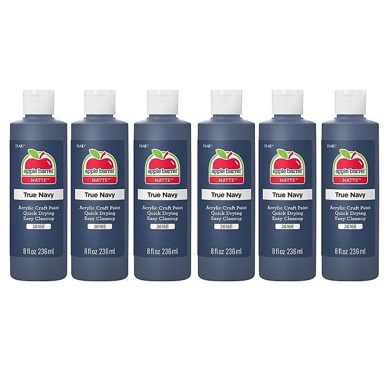 Apple Barrel Acrylic Paint Matte, 8oz., True Navy, 6/Pack (APP2616E-6) image 1