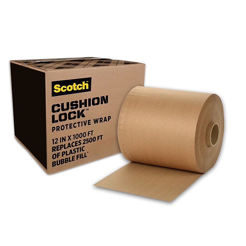 Scotch Cushion Lock  Protective Wrap, Tan, 12" x 1000 ft (PCW-121000) image 1