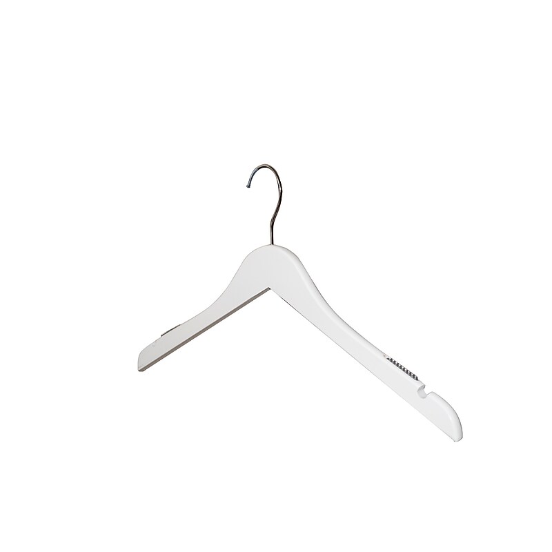 Nahanco 17" Wood Flat Top Hanger, White, 100/Carton (20517) image 1