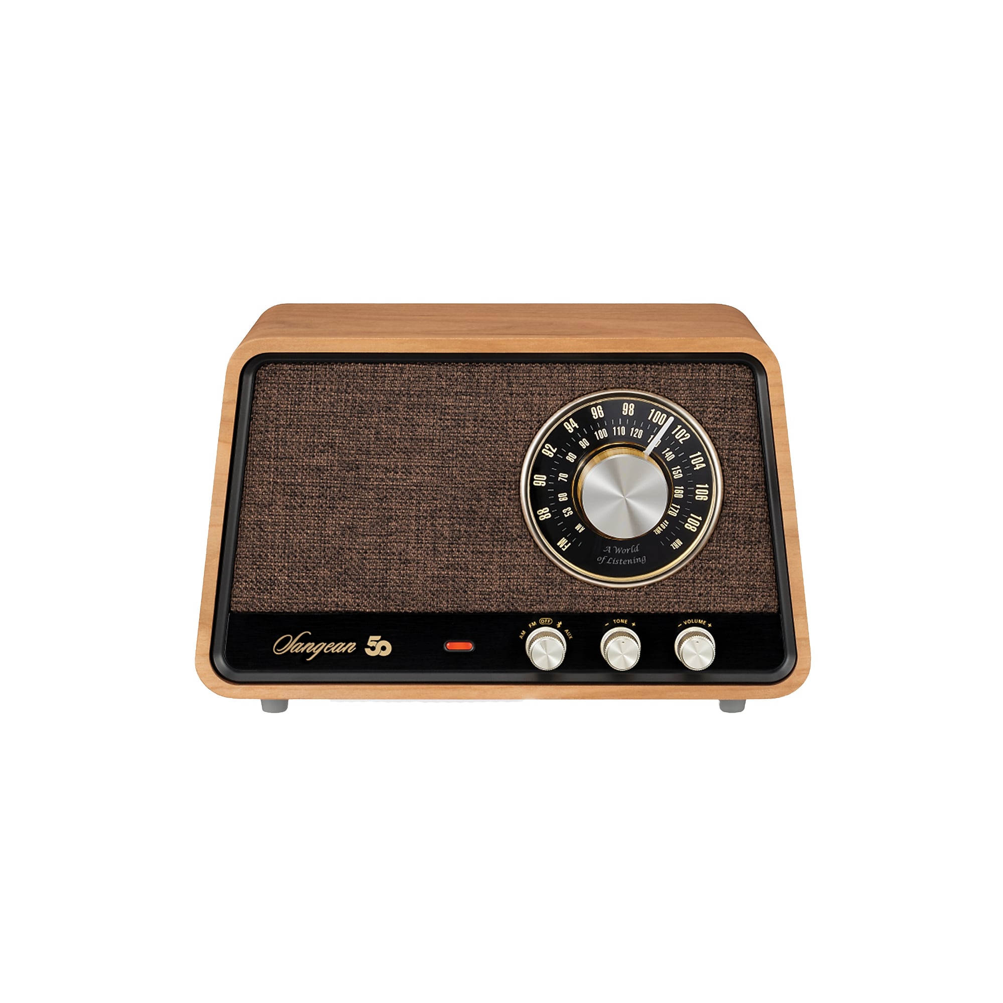 Sangean Wireless Bluetooth Retro-Style Wooden Cabinet Tabletop AM/FM Radio, Natural Cherry (WR-55) Sansujyuku sansujyuku.com