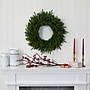 Nearly Natural 24-in Long Pine Artificial Christmas Wreath with 35 Clear LED Lights (W1115)~#|#~7165BFEE-22AC-49F0-9657FE261102918E_sc7