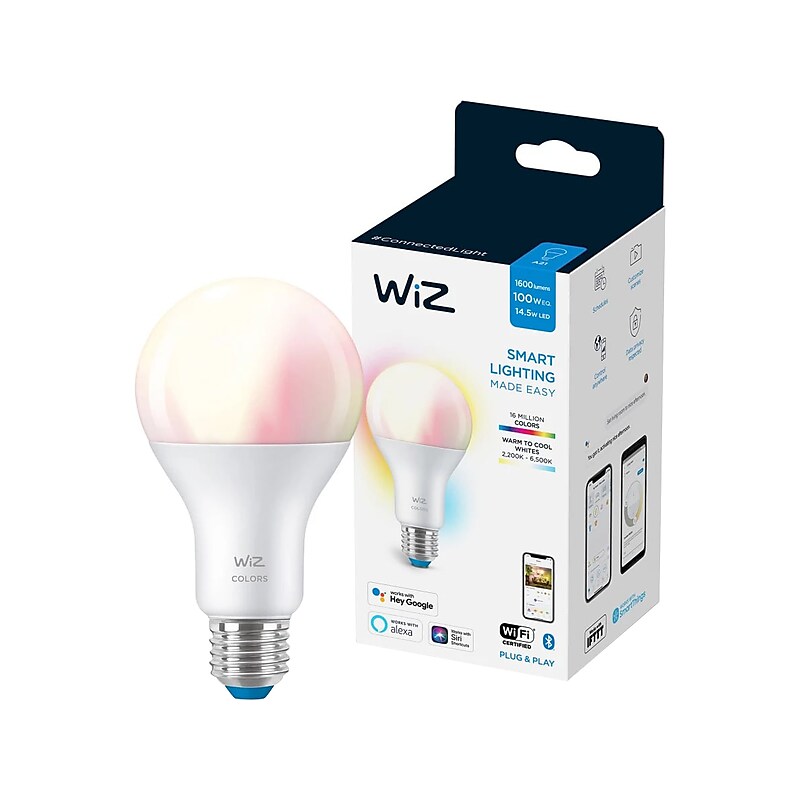 WiZ 100W Equivalent A21 LED Smart Bulb, White (603514) image 1