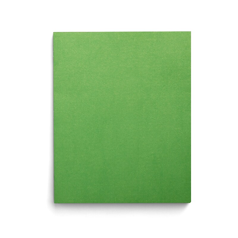 Staples Smooth 2-Pocket Paper Folder with Fasteners, Green, 25/Box (50773/27541-CC) image 1