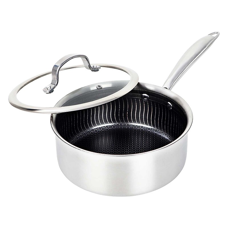 Brentwood 2.2-Qt. Saucepan With Glass Lid, Stainless Steel (B-SPH18L) image 1
