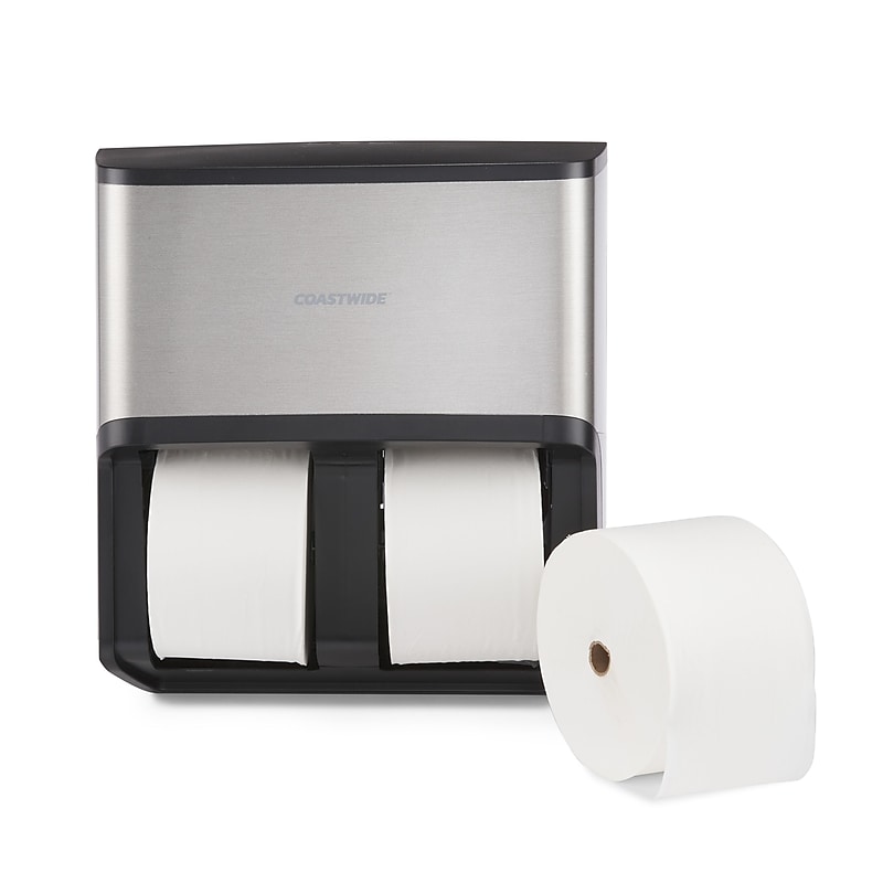 Coastwide Professional™ J-Series Quad Bath Tissue Dispenser, Black/Metallic (CWJ4BT-S) image 1