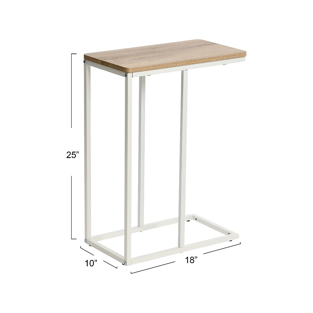 End table with dimensions 25 inches tall and 18 by 10 inches base.