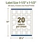 Avery Dissolvable Square Multipurpose Labels, 1.5" x 1.5", Off-white, 200/Pack (94106)~#|#~717550A3-B5A7-43D6-8B69FF555DE0D6A9_sc7