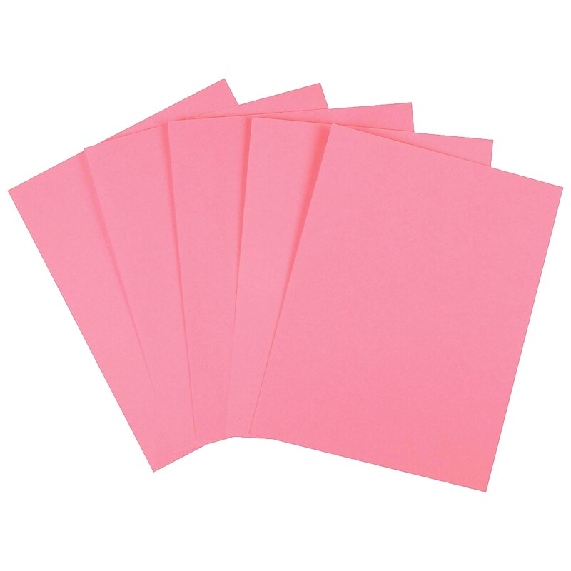 Staples Brights Multipurpose Colored Paper, 20 lbs., 8.5" x 11", Pink, 500/Ream (25207) image 1