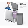 simplehuman Office Mini Steel Trash & Recycling Step Can, 4 Gallon (CW2120)~#|#~718CA697-3178-421E-A6D8966622BAFD9C_sc7
