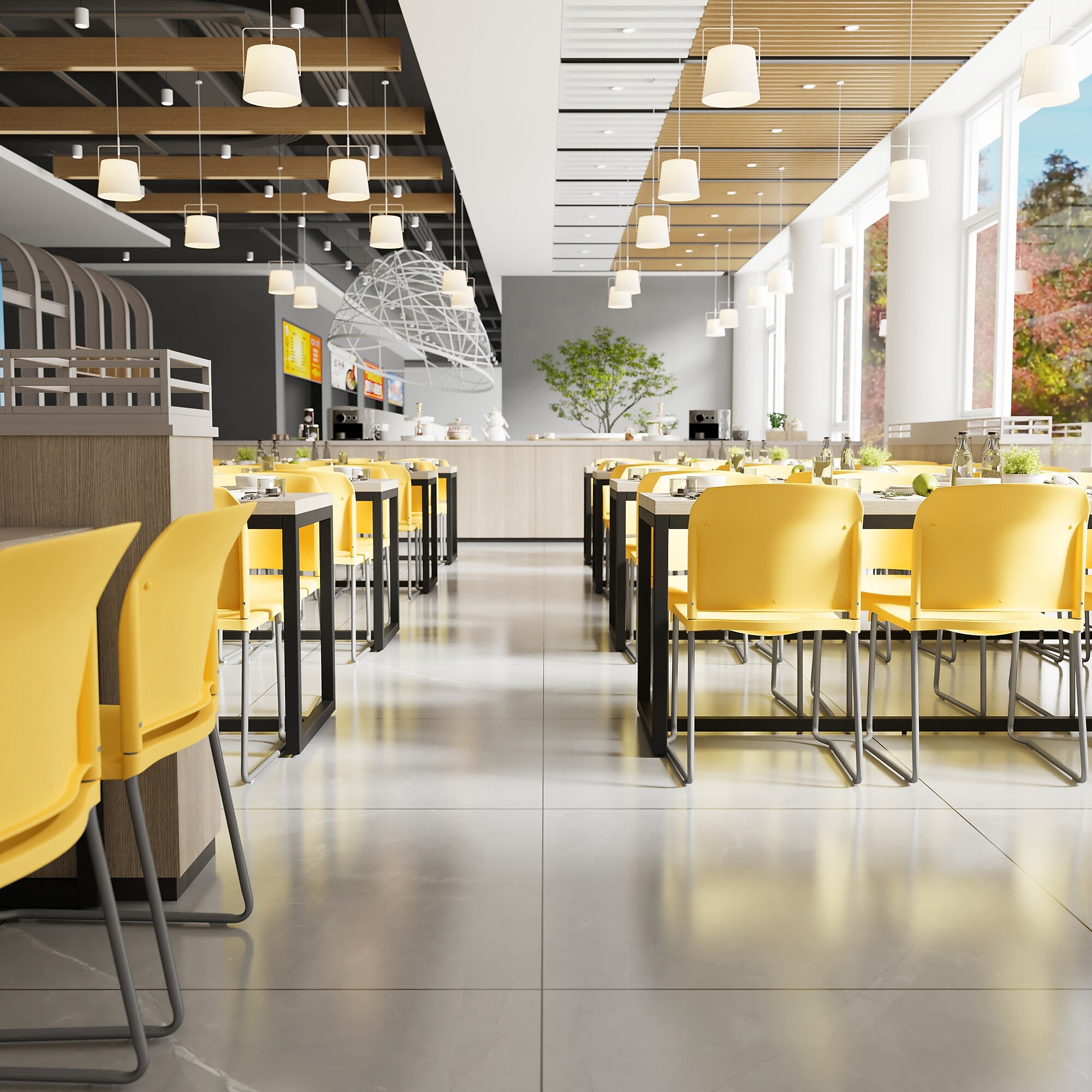 Flash Furniture HERCULES Series Plastic Contoured Stacking Chair, Yellow/Gray (RUT238AYL) Sansujyuku sansujyuku.com