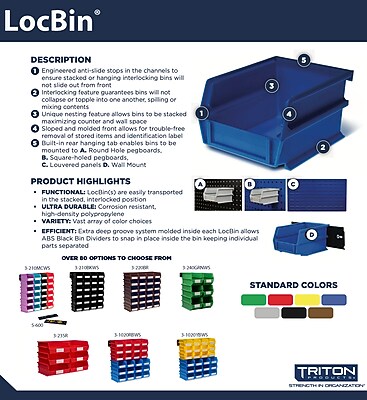LocBin Stackable Plastic Storage Bin - Thumbnail 3