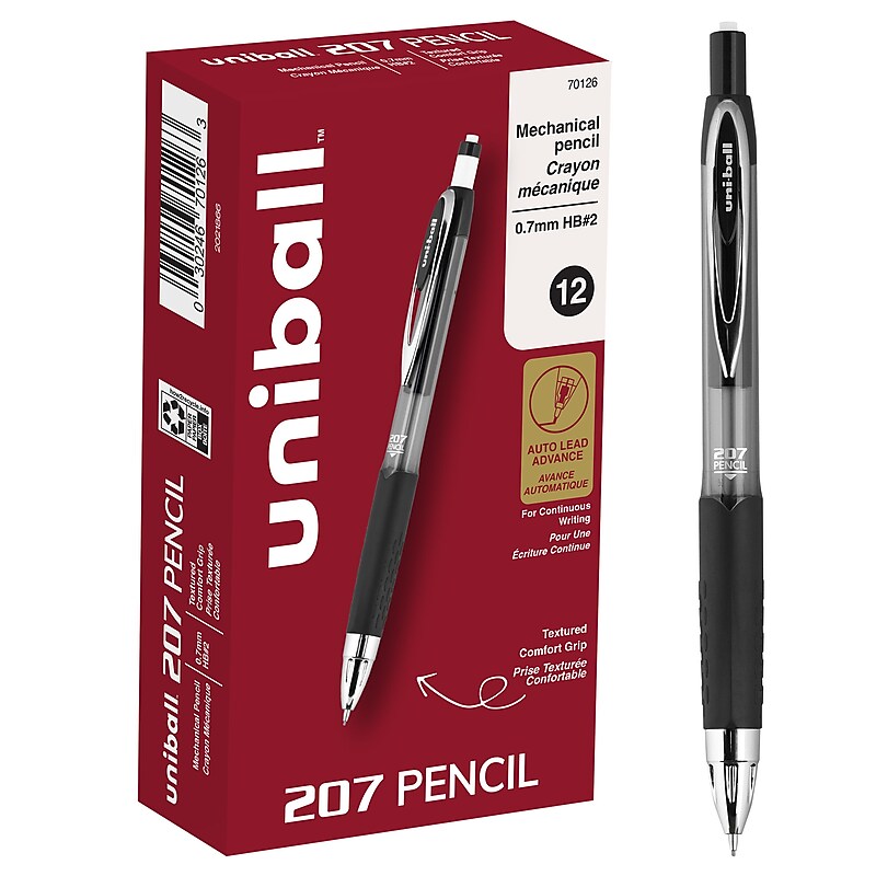 uni-ball 207 Mechanical Pencil, 0.7mm, #2 Medium Lead, Dozen (70126) image 1