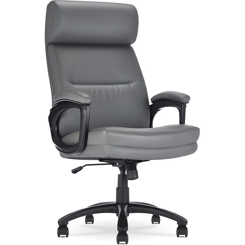Click365 Classic Ergonomic Bonded Leather Executive Big & Tall Chair, 350 lb. Capacity, Gray (CCHR10023D) image 1