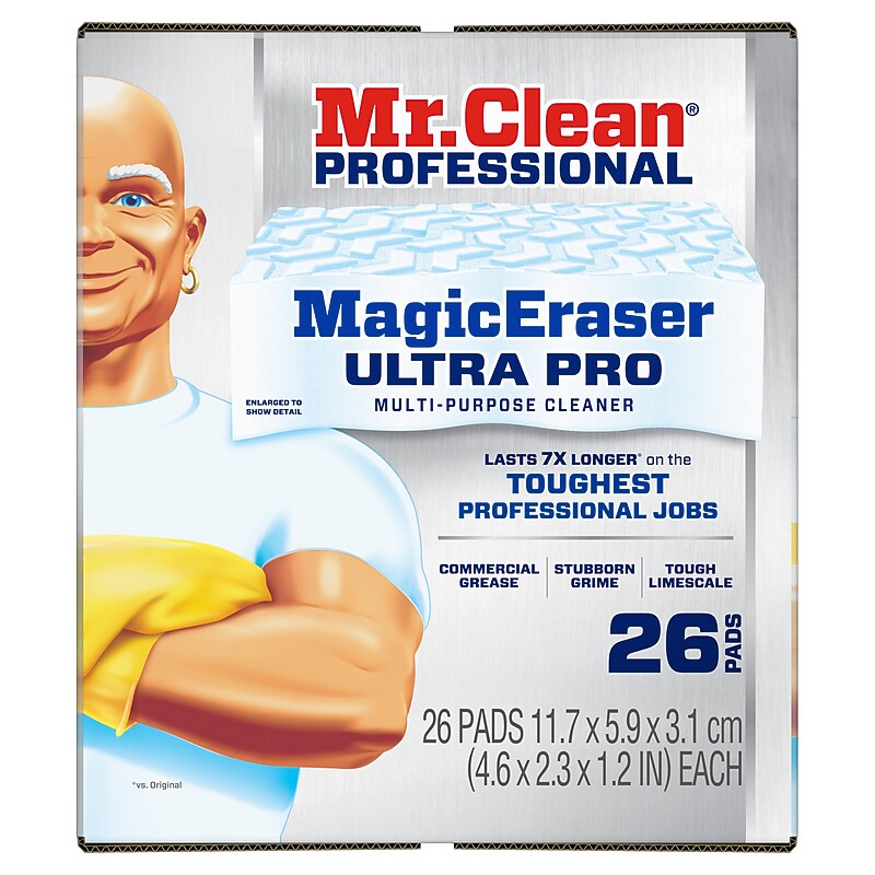 Mr. Clean Professional Magic Eraser Ultra Pro Multi-Purpose Cleaner, White, 26 Pads/Carton (17406) image 1