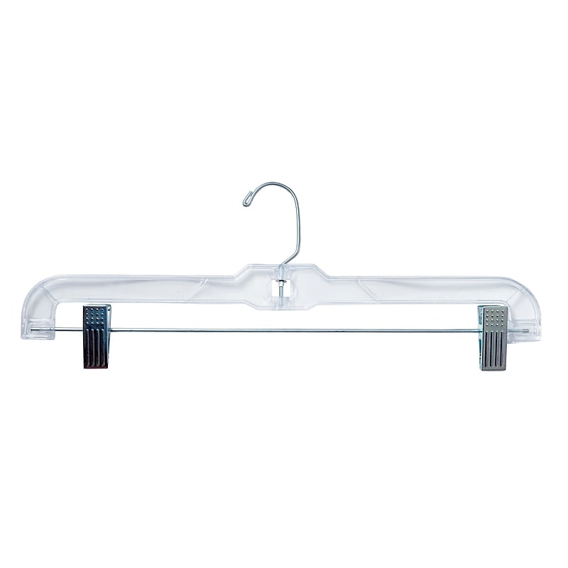 Nahanco 16.5" Plastic Heavy Weight Skirt/Slack Hanger, Clear, 100/Box (616RC) image 1