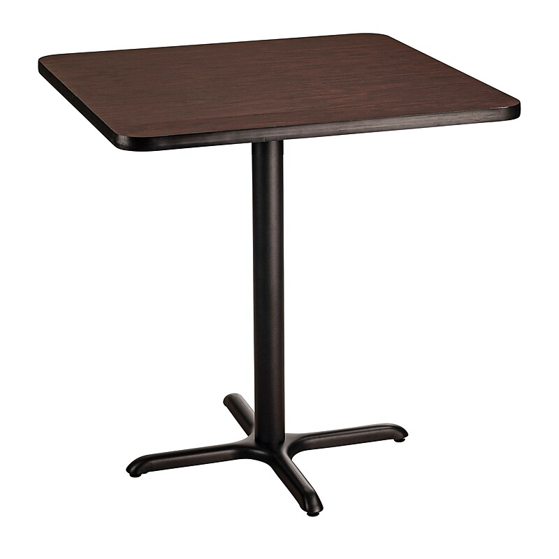 NPS CT Series 36" Square 36" Height Cafe Table, X Base, Black Frame/Mahogany Top (CT33636XCPBTMMY) image 1