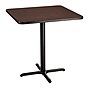 NPS CT Series 36" Square 36" Height Cafe Table, X Base, Black Frame/Mahogany Top (CT33636XCPBTMMY)~#|#~71A24A86-0706-4EAB-AB39A04BA1A59DDF_sc7