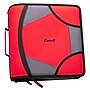 Case It King Sized Zip Tab 4" 3-Ring Zipper Binders, D-Ring, Red (D-186 RED)~#|#~71A2FB23-F961-4729-AE40DF7F4908A8F0_sc7