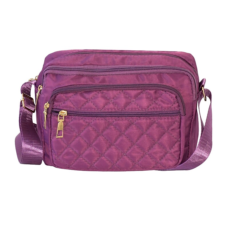 Nicci Polyester Cross-Body Quilted Bag, Purple (CBMGN01-PUR) image 1