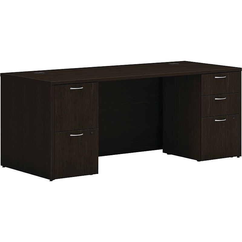 HON Mod 72"W Double-Pedestal Desk, Java Oak (HLPLDS72PSJA1) image 1