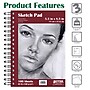 Better Office 5.5" x 8.5" Spiral Bound Drawing Sketch Pad, 100 Sheets/Pad, 3 Pads/Pack (01300)~#|#~71B66AF1-39FD-406D-8E8A126B7A22D6F9_sc7