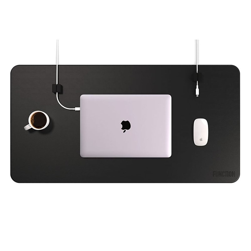 Function101 Desk Mat Pro + 2 Magnetic Cable Block Managers, 31" x 16", Black (F101-DMPB2) image 1