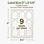 Avery Arched Laser/Inkjet Multipurpose Labels, 3" x 2-1/4", Off-White (72/Pack)~#|#~71C870AE-D346-477F-A41D6977D240EDA6_sc7