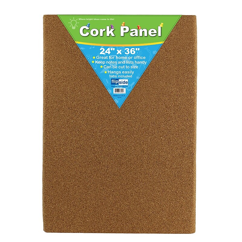 Flipside Cork Board, 36" x 24", Brown, 2/Carton (37024-2) image 1