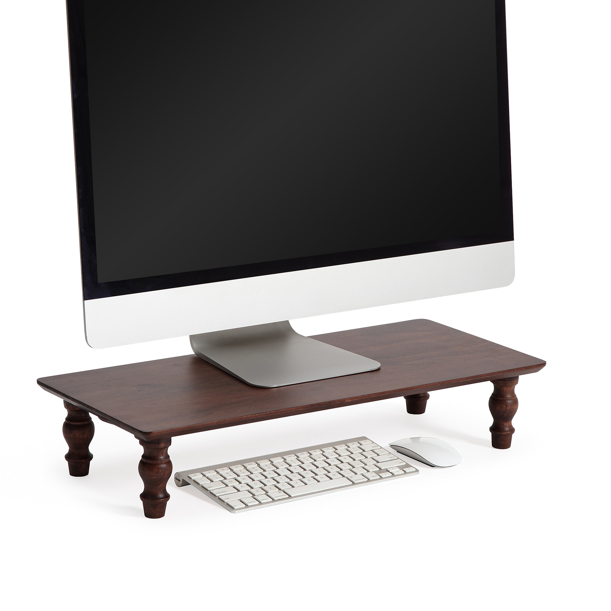 Anji Mountain Acacia Wood Monitor Stand, Up to 32″ Monitor, Walnut (MS-WAL-01WAL) Sansujyuku sansujyuku.com