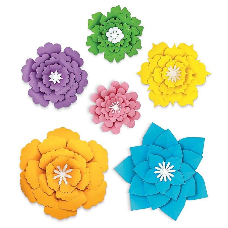 Carson Dellosa Creatively Inspired Paper Flower 3D Decorations, 6/Pack (107010) image 1