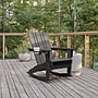 Flash Furniture Halifax Adirondack Rocking Chair with Cup Holder, Gray (LEHMP104531GY)~#|#~71D082C2-3D4C-4945-94CC76D3C7A1809E_sc7