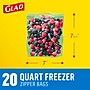 Glad Zipper Freezer Bags, Quart, 20 Bags/Box (57035)~#|#~71D686A1-63FB-4621-A3D4859F445101B7_sc7