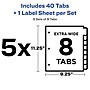 Avery Index Maker Extra-Wide Paper Dividers with Print & Apply Label Sheets, 8 Tabs, White, 5 Sets/Pack (AVE11441)~#|#~71DB5B02-3D45-4224-9E2C3D778A76DDA1_sc7